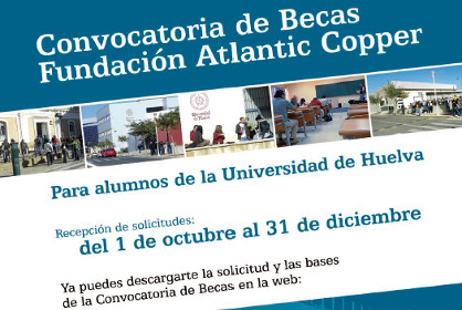 Publicidad del Programa de Becas a Estudiantes de la Universidad de Huelva, de la Fundación Atlantic Copper
